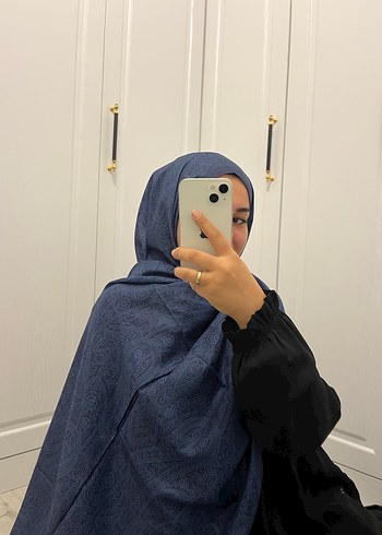 Pamuklu Soft İnci Desen Şal-Lacivert - Görsel 2