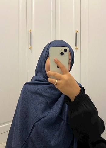 Pamuklu Soft İnci Desen Şal-Lacivert - Görsel 3