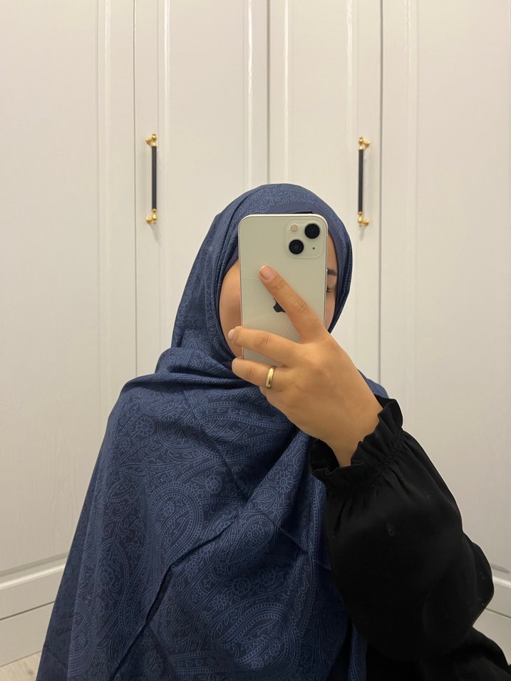 Pamuklu Soft İnci Desen Şal-Lacivert - Görsel 3