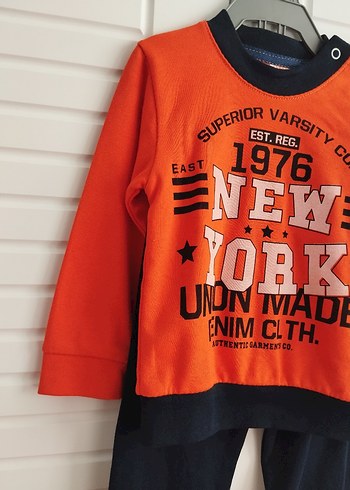 Turuncu Baskılı Bebek Takımı - Görsel 2