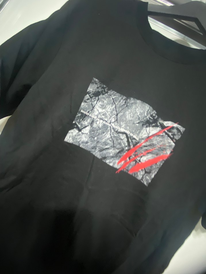 Siyah Baskılı Erkek Tişört - Görsel 3