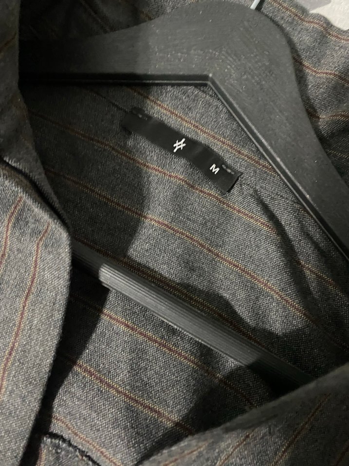 Gri Keten Uzun Kollu Düğmeli mini elbise - Görsel 3