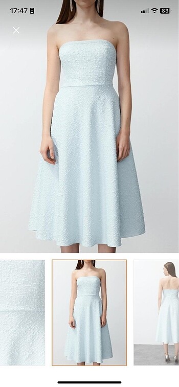 Straplez elbise - Görsel 7