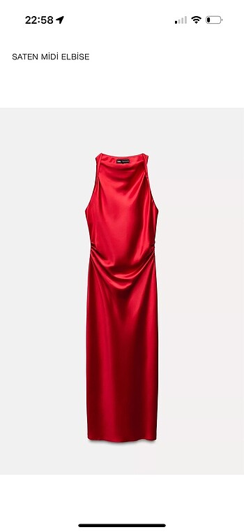 Zara saten elbise