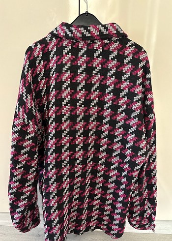 Uzun Kollu Pembe Desenli Kadın Gömlek - Görsel 2