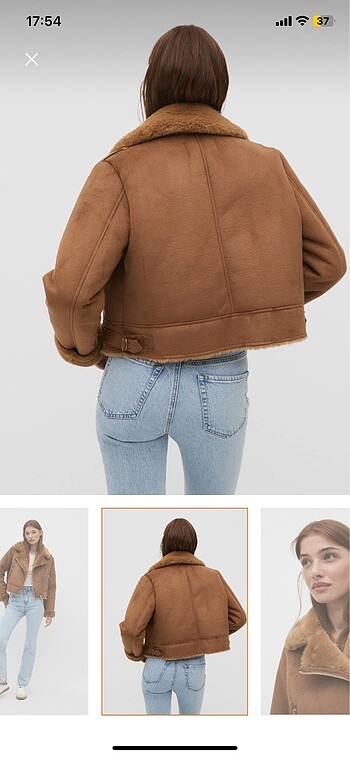 Stradivarius stradivarius kürklü biker ceket