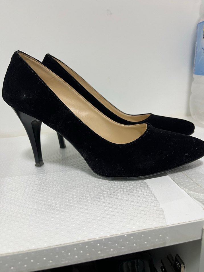 Siyah Süet Stiletto Kadın Ayakkabı - Görsel 3