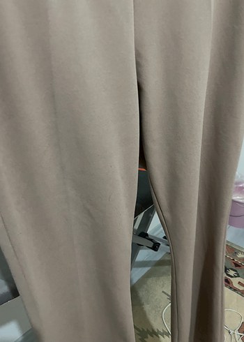 Bej Kadın Kumaş Pantolon İspanyol paça - Görsel 3
