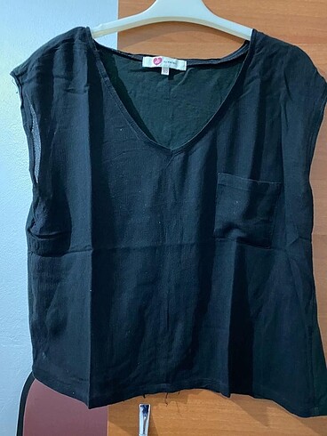 Siyah kısa bluz t-shirt