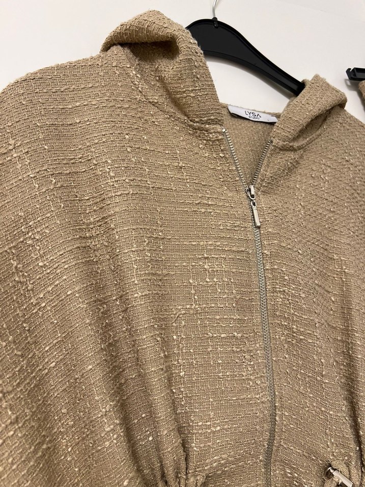 Bej Örgü Kadın Takım - Rahat Kesim, Uzun - Görsel 2