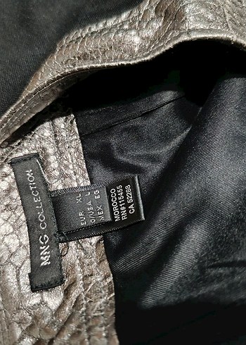 Mango Gri Deri Yılan Desenli Mini Etek - Görsel 3