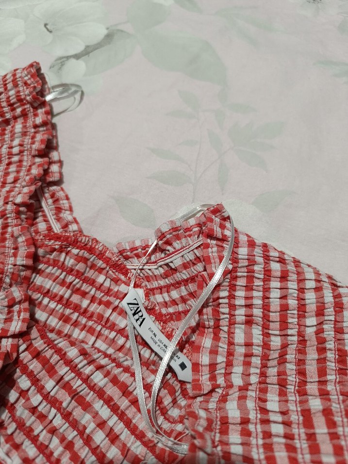 Kırmızı Fırfırlı Mini Bluz - Görsel 2