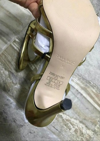 38 Beden altın Renk Zara Topuklu Ayakkabı