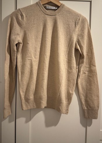 Bej Kadın Yün Bisiklet Yaka Kazak - Görsel 4