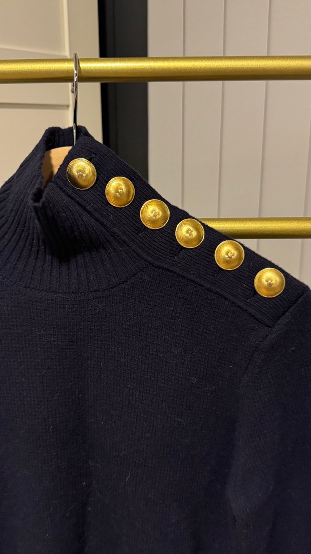 Laurence Düğmeli Yün Kadın Kazak - Görsel 2