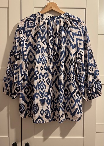 Zara Bohem Desenli Düğmeli V Yaka Kadın Gömlek - Görsel 5