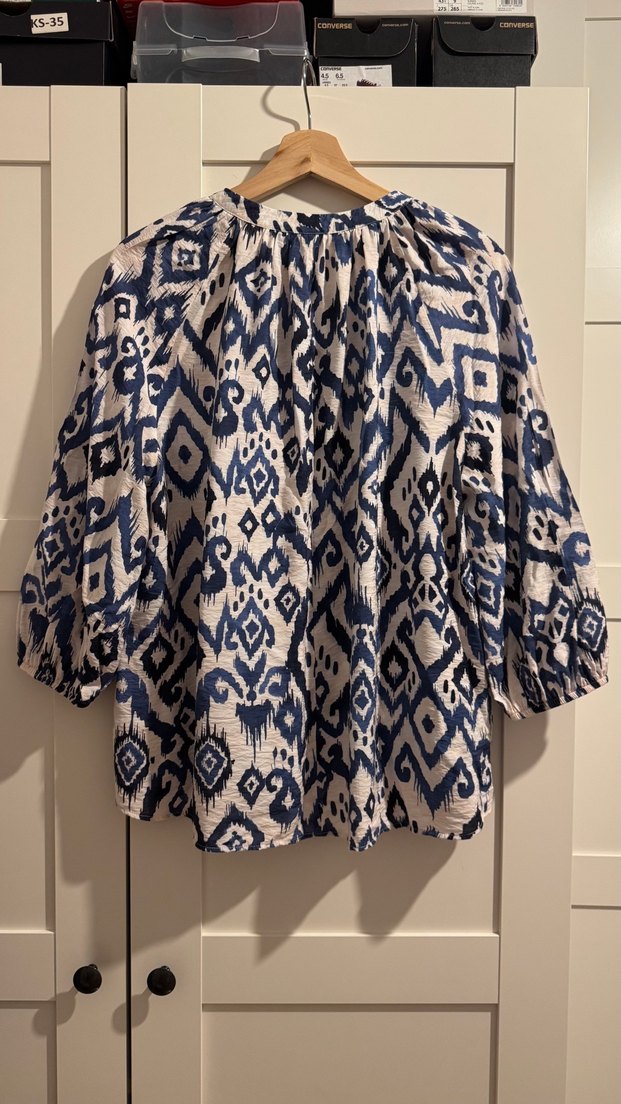Zara Bohem Desenli Düğmeli V Yaka Kadın Gömlek - Görsel 5