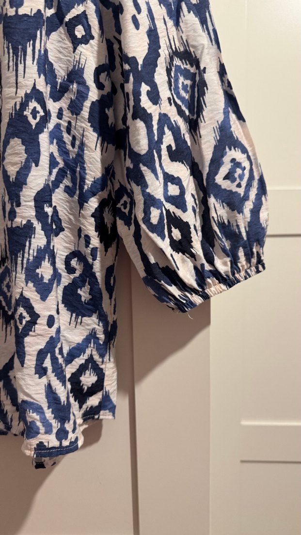 Zara Bohem Desenli Düğmeli V Yaka Kadın Gömlek - Görsel 3