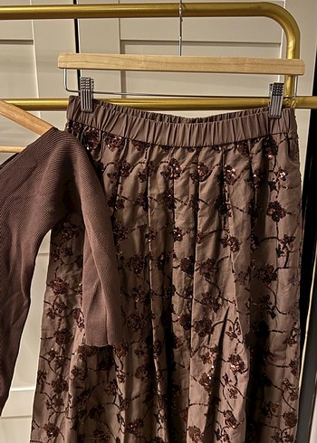 Max Mara Bohem Kahverengi Midi Etek - Görsel 2