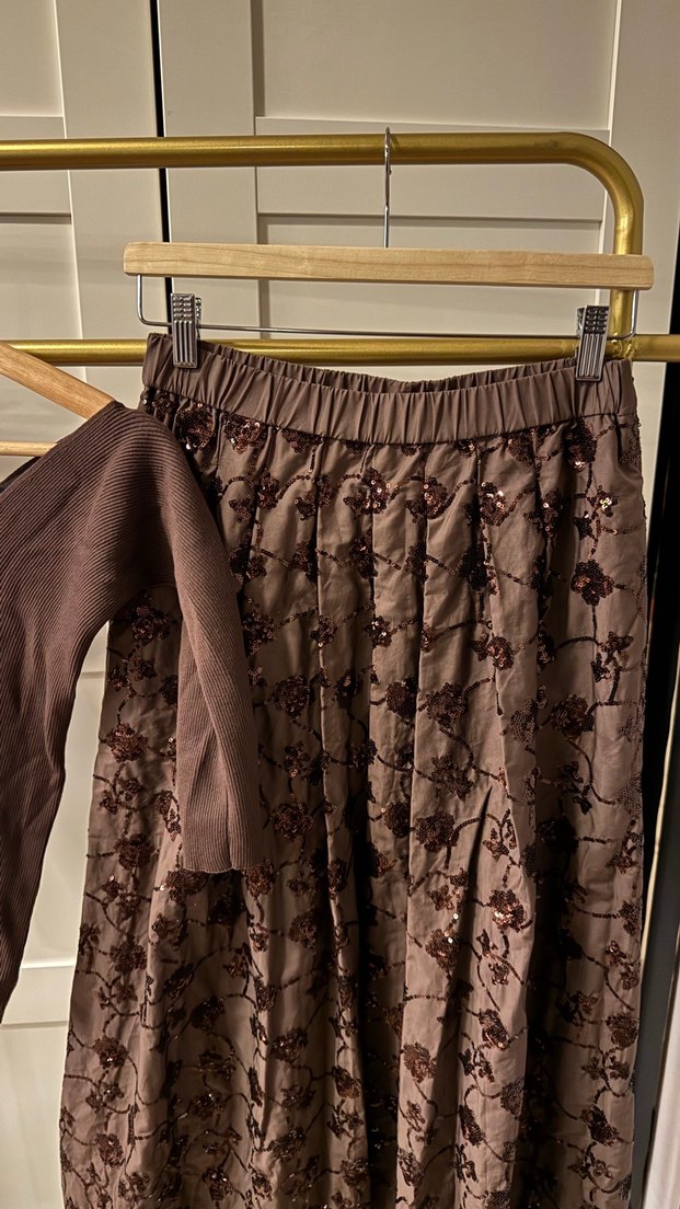 Max Mara Bohem Kahverengi Midi Etek - Görsel 2