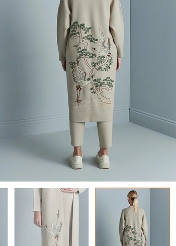 Join Us Bej Nakışlı Kaban - Görsel 2