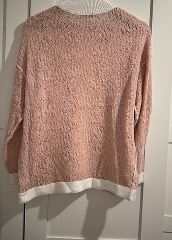 Pembe Kadın Kısa Triko Kazak - Görsel 8