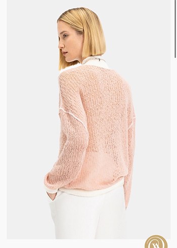 Pembe Kadın Kısa Triko Kazak - Görsel 2