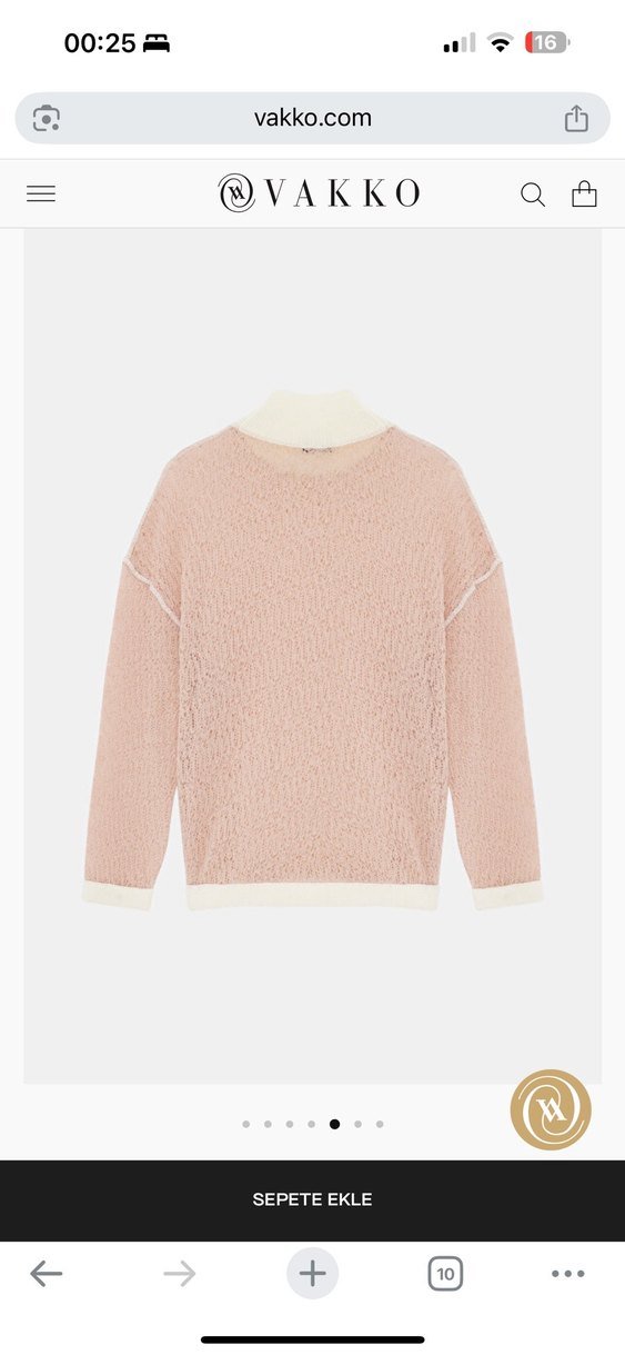 Pembe Kadın Kısa Triko Kazak - Görsel 4