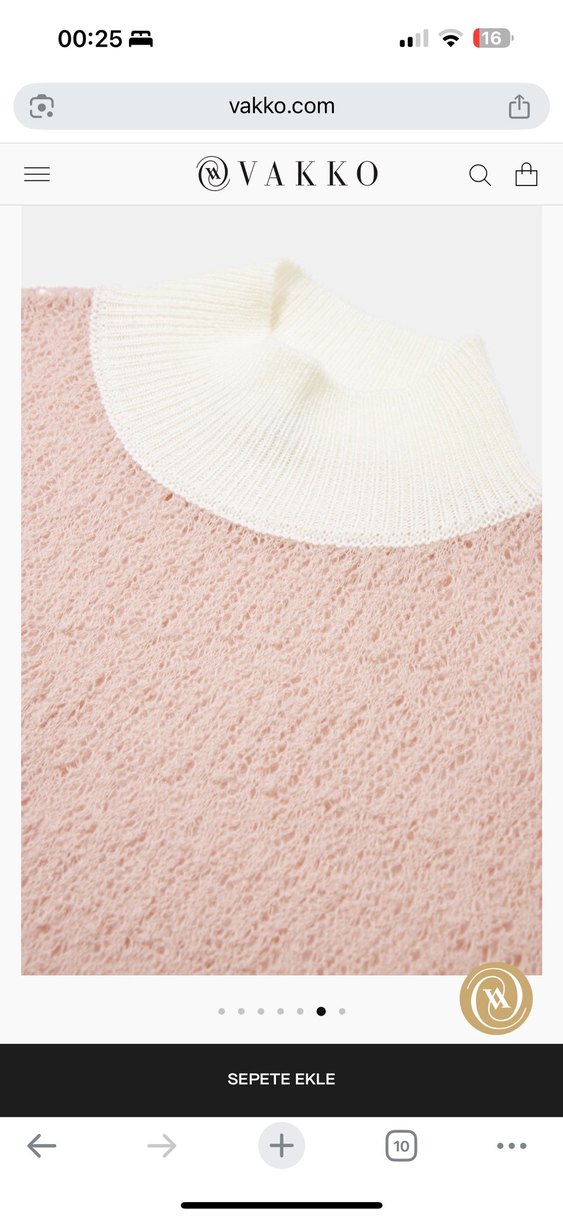 Pembe Kadın Kısa Triko Kazak - Görsel 5