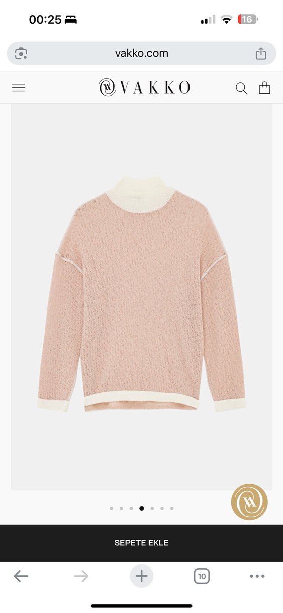 Pembe Kadın Kısa Triko Kazak - Görsel 3