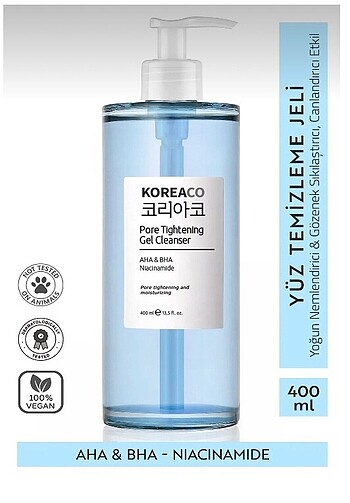 KOREACO nemlendirici etkili temizleme jeli