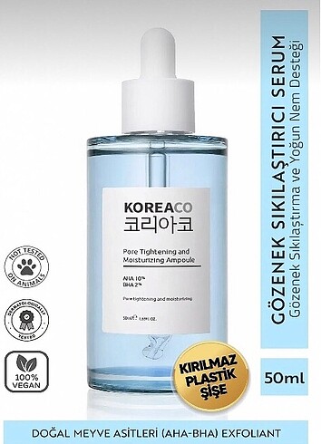 KOREACO canlandırıcı gözenek sıkılaştırıcı serum
