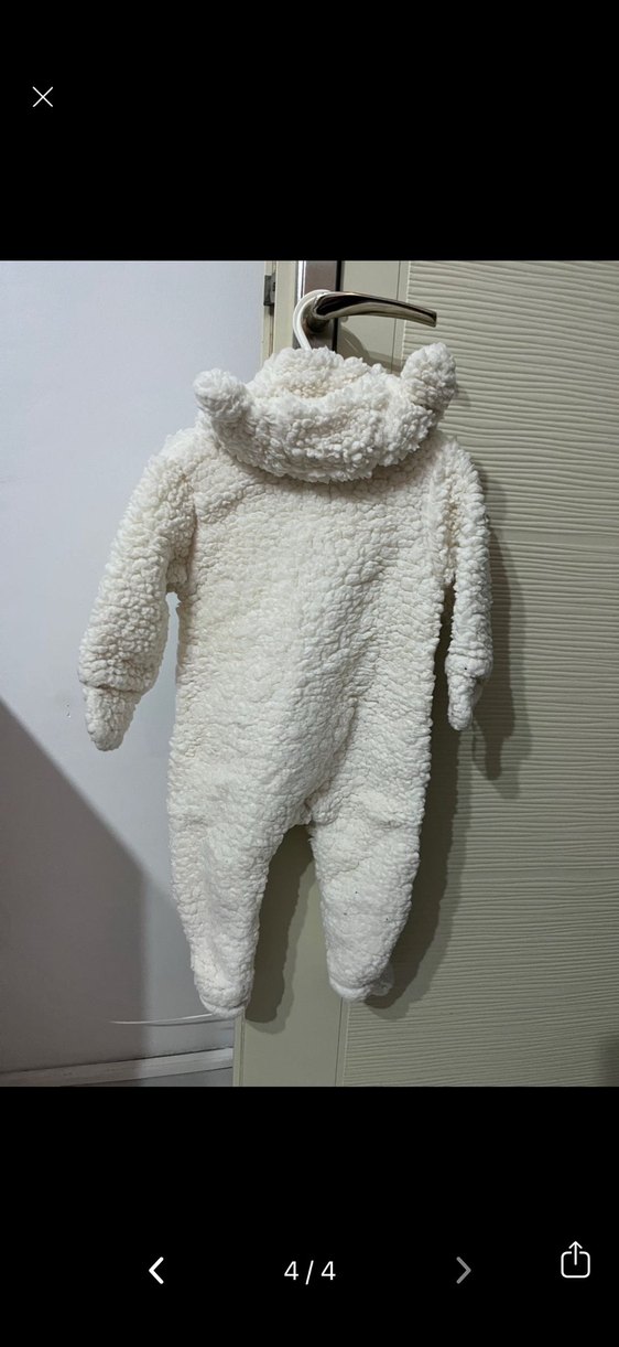 Beyaz Kürklü Bebek tulum - Görsel 2