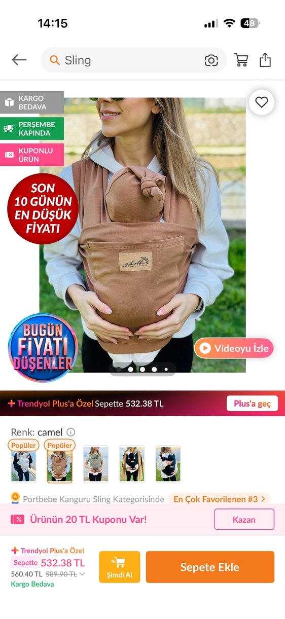 Kahverengi sling - Görsel 2