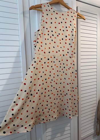 Puantiye Desenli Uzun Kolsuz Kadın Elbise - Görsel 2