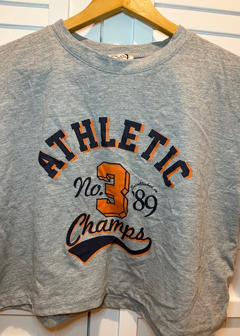 Gri Kısa Kollu Spor Tişört - Görsel 2