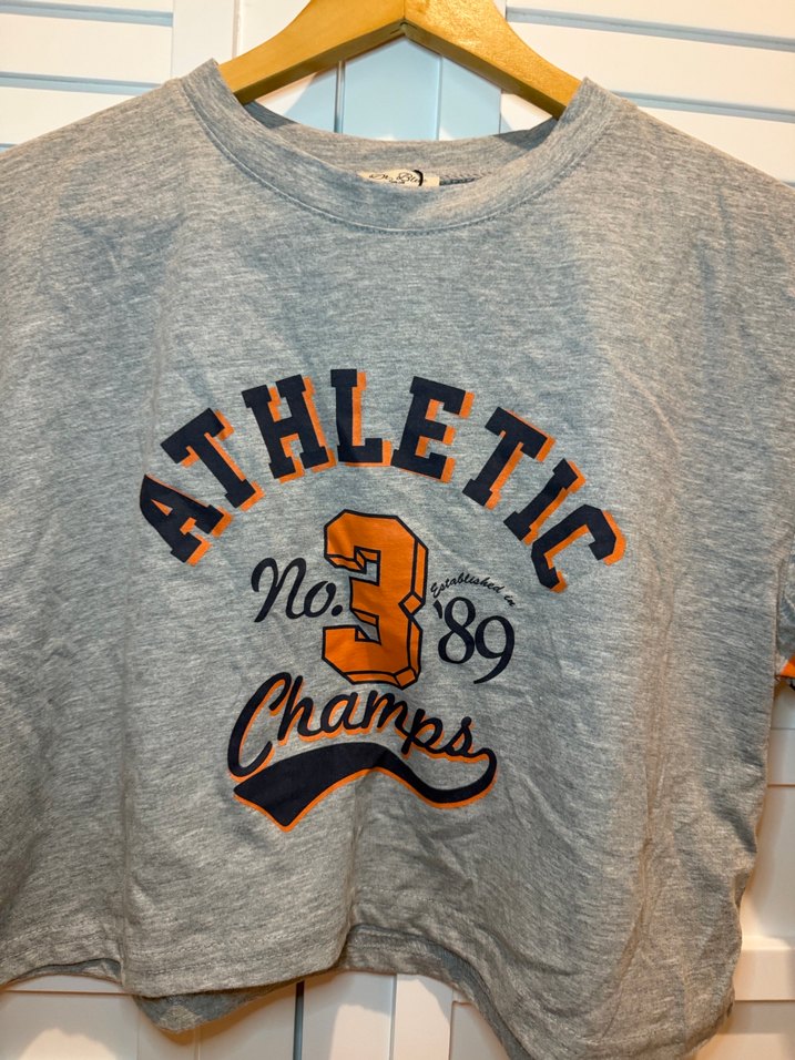 Gri Kısa Kollu Spor Tişört - Görsel 2