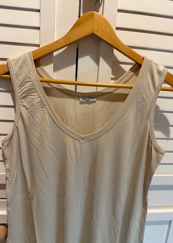 Bej V-Yaka Kolsuz Kadın Atlet - Görsel 2