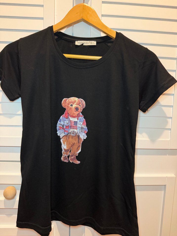 Siyah Baskılı Kısa Kollu Tişört - Görsel 2