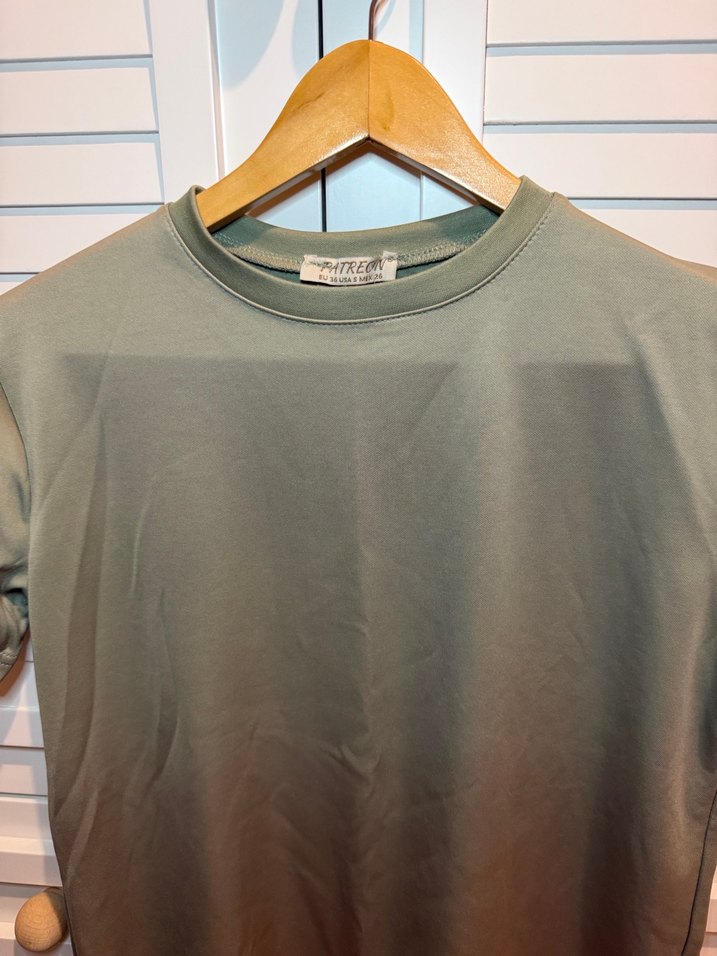 Gri Kısa Kollu Regular Fit Kadın Tişört - Görsel 3