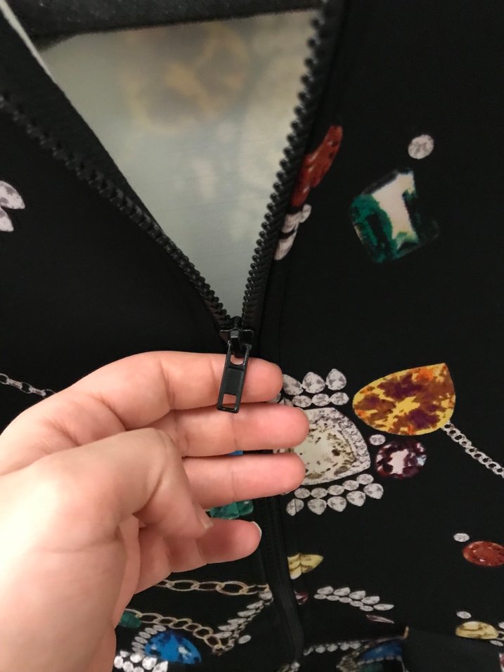 H&M marka Mücevher Detaylı Desenli Elbise - Görsel 4