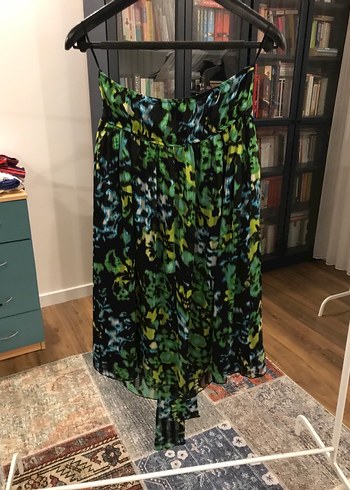 Kadın Çok Renkli Bağlama Desenli Kısa elbise - Görsel 2