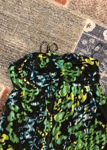 Kadın Çok Renkli Bağlama Desenli Kısa elbise - Görsel 5