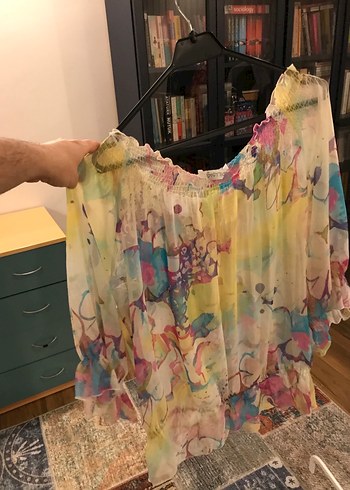 Bağlamalı Desenli Bohem Uzun Kollu Bluz - Görsel 2