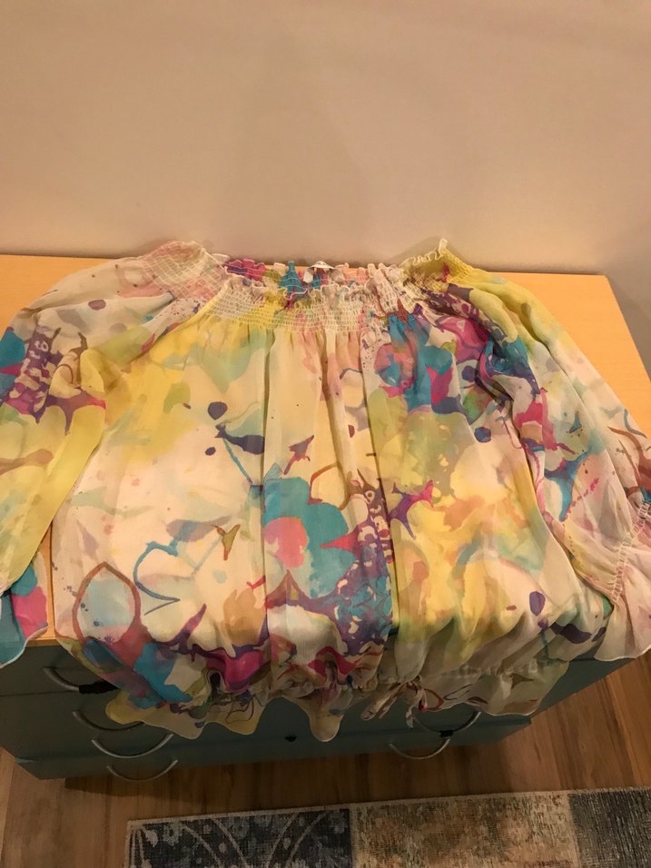 Bağlamalı Desenli Bohem Uzun Kollu Bluz - Görsel 4