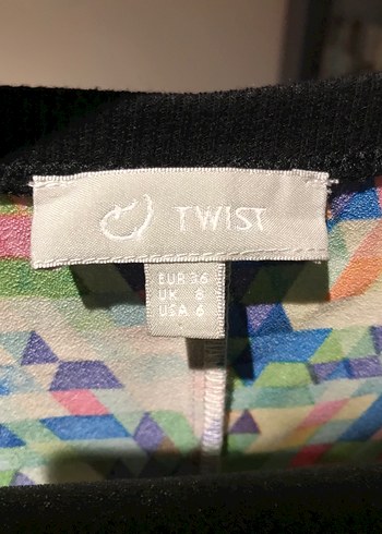 Renkli Bohem Desenli Kısa elbise twist marka - Görsel 3