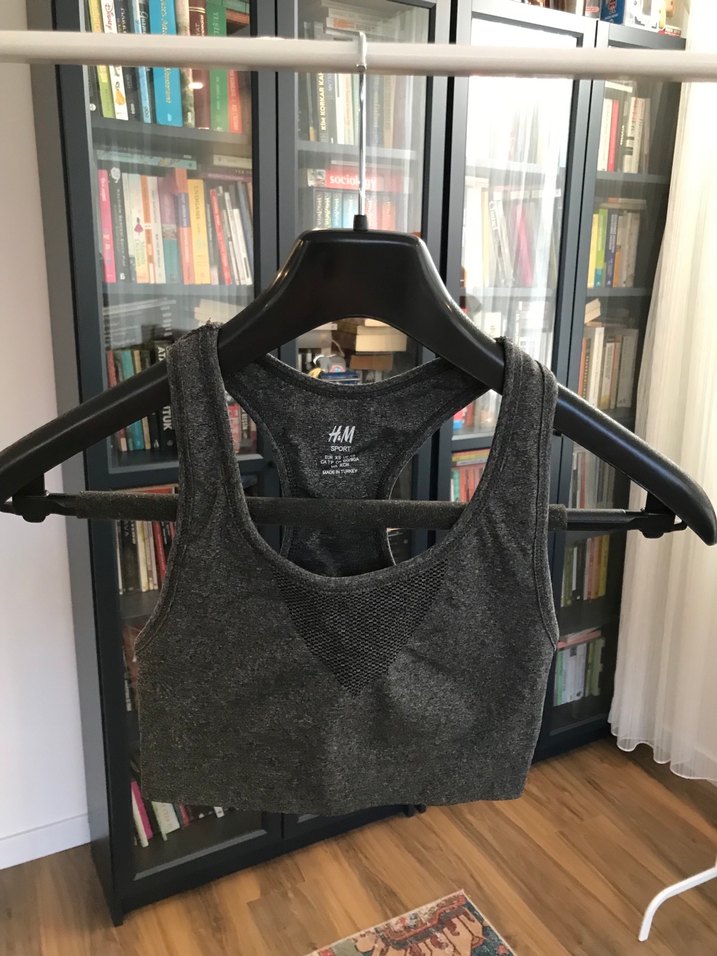 H&m marka Gri Sporcu Sütyeni Mini Boy - Görsel 4
