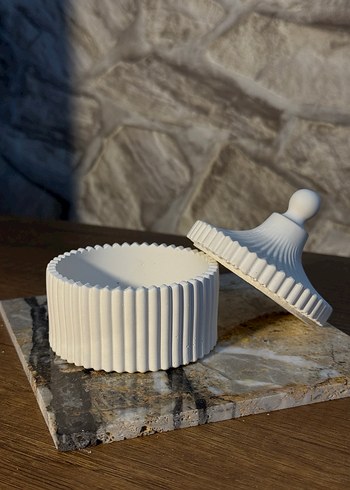 Kapaklı Beyaz Dekoratif Mum - Görsel 5