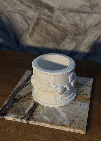 Beyaz Dönen At Figürlü Dekoratif Objeler atlı karınca - Görsel 3