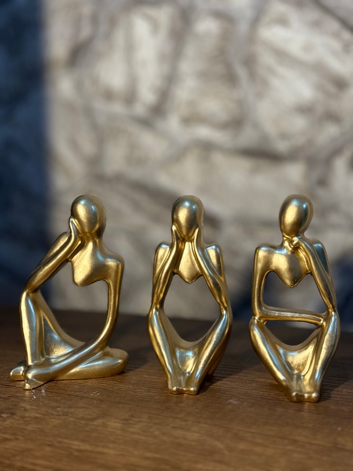 Altın Renk Parlak Figürin Seti - Görsel 3